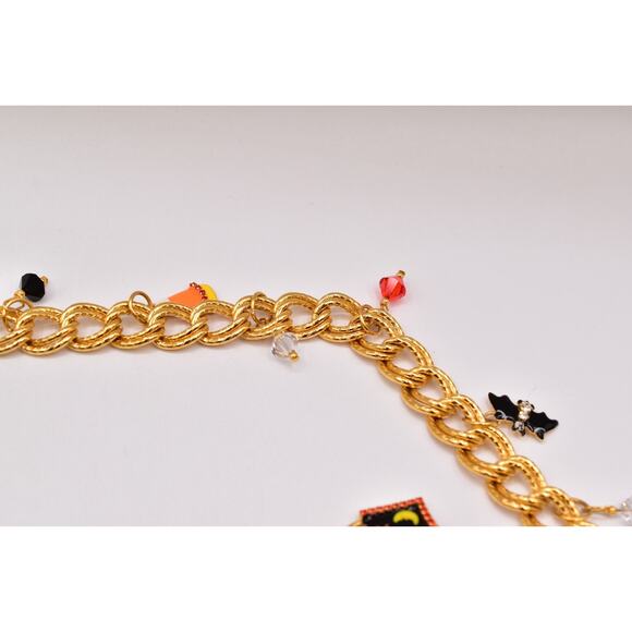 Lunch At The Ritz Halloween Belt Chain Rhinestone Crystal Pumpkin Witch Spider